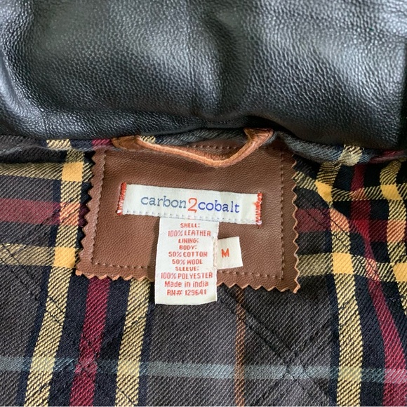 Carbon 2 Cobalt M Bend In The Road Vintage-finished Lambskin Leather Jacket wool - Picture 5 of 8